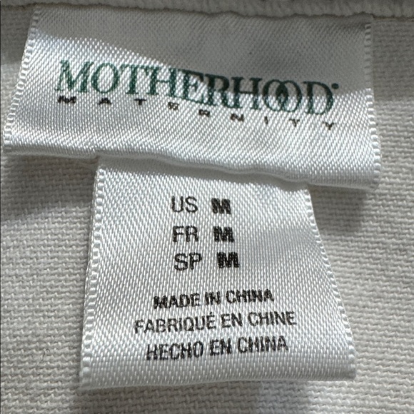 White Cropped Denim Jacket Motherhood Maternity Size M Button Front Stretch - Picture 4 of 5